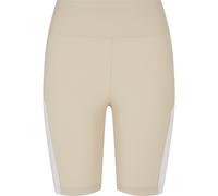 Radlerhose URBAN CLASSICS "Urban Classics Damen Ladies Color Block Cycle Shorts", Damen, Gr. L, US-Größen, softseagrass, weiß, 80% Polyimid, 20% Elasthan, skinny fit, Hosen Radlerhose (93623856-L) sof