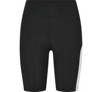 Radlerhose URBAN CLASSICS "Urban Classics Damen Ladies Color Block Cycle Shorts", Damen, Gr. XL, US-Größen, schwarz, weiß, 80% Polyimid, 20% Elasthan, skinny fit, Hosen Radlerhose (68521456-XL) schwar