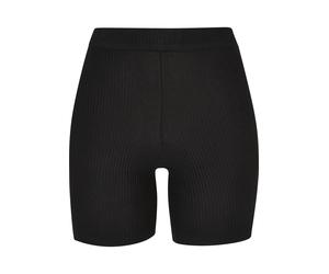 Radlerhose URBAN CLASSICS "Urban Classics Damen Ladies Rib Knit Shorts", Damen, Gr. 5XL, US-Größen, schwarz, 35% Polyacryl, 35% Viskose, 30% Polyamid, unifarben, skinny fit, Hosen Radlerhose (40730430