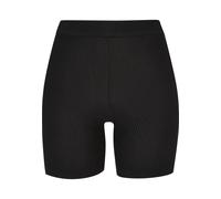 Radlerhose URBAN CLASSICS "Urban Classics Damen Ladies Rib Knit Shorts", Damen, Gr. XL, US-Größen, schwarz, 35% Polyacryl, 35% Viskose, 30% Polyamid, unifarben, skinny fit, Hosen Radlerhose (40730430-
