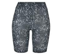 Radlerhose URBAN CLASSICS "Urban Classics Damen Ladies Tie Dye High Waist Cycle Shorts", Damen, Gr. M, US-Größen, schwarz, weiß, 94% Polyester, 6% Elasthan, skinny fit, Hosen Radlerhose (96965526-M) s