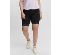 Radlerhose VERO MODA CURVE "VMLENNON CYCLE SHORTS - S GA NOOS CURVE", Damen, Gr. M (46), N-Gr, schwarz, Jersey, Obermaterial: 95% Baumwolle, 5% Elasthan, unifarben, kniefrei, Hosen Radlerhose (2972521