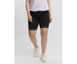 Radlerhose VERO MODA CURVE "VMLENNON CYCLE SHORTS - S GA NOOS CURVE", Damen, Gr. S (42), N-Gr, schwarz, Jersey, Obermaterial: 95% Baumwolle, 5% Elasthan, unifarben, kniefrei, Hosen Radlerhose (2972521