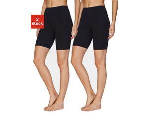 Radlerhose VIVANCE ACTIVE, Damen, Gr. 52/54, N-Gr, schwarz (2x schwarz), Single Jersey, Obermaterial: 95% Baumwolle, 5% Elasthan, unifarben, Basic, figurbetont ca. Mitte Oberschenkel, Hosen Radlerhose