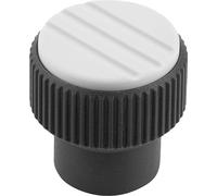 Rändelknopf Gr.3 M10 Thermoplast, schwarz RAL7021, Komp: Stahl, Komp: grau RAL7035 - K0247.3105 - 1 Stück