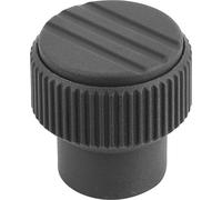Rändelknopf Gr.3 M10 Thermoplast, schwarz RAL7021, Komp:Stahl, Komp:schwarz RAL7021 - K0247.310 - 1 Stück