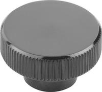 Rändelknopf M05 D1=22, Form: E Duroplast, schwarz, Komp:Messing, Komp:glänzend - K1223.212205 - 1 Stück