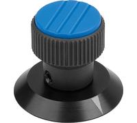 Rändelknopf mit Markierung Gr.2, D1=26, H=31,5, D=6, Thermoplast schwarz RAL7021, Komp: Aluminium, Deckel: blau - K0249.2063 - 1 Stück