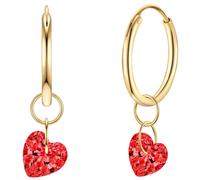 Rafaela Donata - Creolen Herz aus Sterling Silber in Gelbgold mit Zirkonia 1 ct Damen