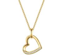 Rafaela Donata - Halskette Herz aus Sterling Silber in Gelbgold mit Zirkonia Ketten 1 ct Damen