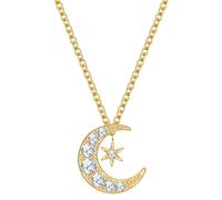 Rafaela Donata - Halskette Mond/Stern aus Sterling Silber in Gelbgold mit Zirkonia Ketten 1 ct Damen