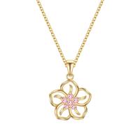 Rafaela Donata - Halskette Blume aus Sterling Silber in Gelbgold mit Zirkonia Ketten 1 ct Damen