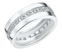 Rafaela Donata Damen-Ring 925 Sterling Silber Zirkonia weiß - Moderner Silberring in Memoire-Form mit Steinen