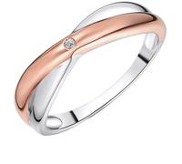 Rafaela Donata Damen Ring Sterling Silber rosevergoldet/rhodiniert Diamant