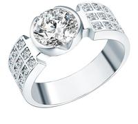 Rafaela Donata Damen Ring 925/- Sterling Silber rhodiniert Zirkonia weiß Silberring