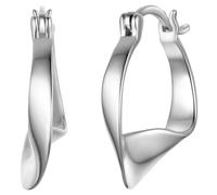 Rafaela Donata Damen Creolen aus 925/- Sterling Silber rhodiniert Silberohrcreolen