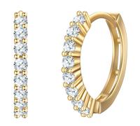 Rafaela Donata - Creolen aus Sterling Silber in Gelbgold mit Zirkonia 1 ct Damen