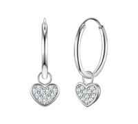 Rafaela Donata - Creolen Herz aus Sterling Silber in Silber mit Zirkonia 1 ct Damen