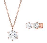 Rafaela Donata Damen Schmuckset Kette + Ohrstecker 925/- Sterling Silber verziert mit Kristallen