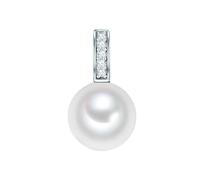 Rafaela Donata Damen Anhänger 925/- Sterling Silber | rhodiniert, Zirkonia, weiß, Muschelkernperle, ca. 12,0 mm, weiß, rund