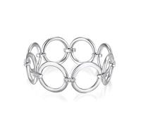 Rafaela Donata Damen Armband aus Metall-Legierung verziert mit Kristallen weiß - Modeschmuckarmband aus Kettengliedern