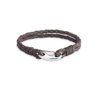 Armband Echtleder dunkelbraunzweisträngig