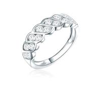 Rafaela Donata Damen Bandring aus 925/- Sterling Silber Zirkonia weiß im Brillantschliff - Silberring Damenring