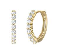 Rafaela Donata - Creolen aus Sterling Silber in Gelbgold mit Zirkonia 1 ct Damen