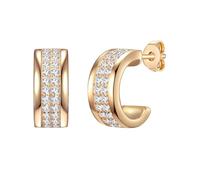 Creolen Sterling Silber gelbvergoldet Zirkonia weiß