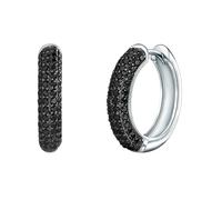 Creolen Sterling Silber Zirkonia schwarz