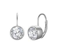 Rafaela Donata Damen Creolen aus 925/- Sterling Silber rhodiniert mit Zirkonia weiß