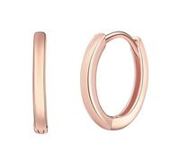 Rafaela Donata Damen Creolen aus 925/- Sterling Silber rosévergoldet - Klappcreolen Silbercreolen Rosegold klassisch Unisex