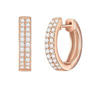 Creolen Sterling Silber rosévergoldet Zirkonia weiß