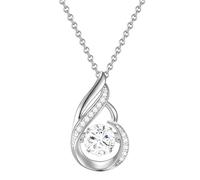 Rafaela Donata Damen Halskette mit Anhänger aus 925/- Sterling Silber mit Zirkonia Weiß -Silberhalskette mit Anhänger Tropfenform