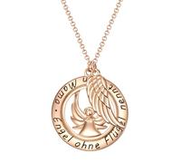 Rafaela Donata Damen Halskette mit Anhänger Messing rosévergoldet mit Engel Flügel und Spruch Engel ohne Flügel nennt man Mama Geschenk für Mama