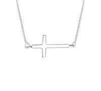 Rafaela Donata Damen Halskette mit Kreuzanhänger aus 925/- Sterling Silber - Kreuzkette liegendes Kreuz Silberhalskette Motivanhänger Unisex Mädchen