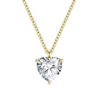 Rafaela Donata Damen Kette aus 925/- Sterling Silber gelbvergoldet 14 Karat mit Zirkonia weiß Herz