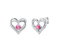 Ohrstecker Sterling Silber verziert mit Kristallen von Swarovski® pink Zirkonia weiß