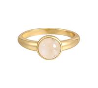 Rafaela Donata Damen Ring 925/- Sterling Silber gelbvergoldet 14 Karat mit Mondstein weiß Solitärring