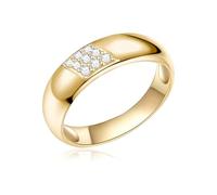 Rafaela Donata Damen Ring 925/- Sterling Silber gelbvergoldet mit Zirkonia weiß - Silberring Gold Bandring