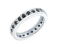 Rafaela Donata Damen Ring 925/- Sterling Silber rhodiniert Zirkonia schwarz Silberring