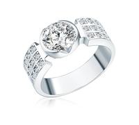 Rafaela Donata Damen Ring 925/- Sterling Silber rhodiniert Zirkonia weiß Silberring