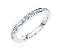 Rafaela Donata Damen-Ring 925 Sterling Silber Zirkonia weiß - Silberring in Memoire-Form mit Zirkonia farblos Vorsteckring 608370670