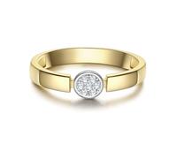 Rafaela Donata Damen Ring aus 925/- Sterling Silber rhodiniert/gelbvergoldet 14 Karat mit Zirkonia weiß