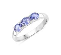 Rafaela Donata Damen Ring aus 925/- Sterling Silber rhodiniert mit Tansanit blau-violett Edelsteinring Edelsteingröße 5x4 mm