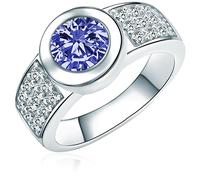 Rafaela Donata Damen-Ring Classic Collection 925 Sterling Silber Zirkonia Blau Gr. 54 (17.2) 608370462