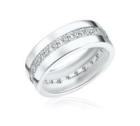 Rafaela Donata Damen-Ring 925 Sterling Silber Zirkonia weiß - Moderner Silberring in Memoire-Form mit Steinen 60800108