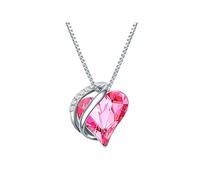 Rafaela Donata Damen Kette aus 925/- Sterling Silber verziert mit Kristallen Herzschliff Brillantschliff