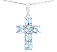 Rafaela Donata Kette Kreuz Sterling Silber Amethyst in Light Blue Damen