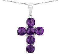 Rafaela Donata Kette Kreuz Sterling Silber Blautopas in Purple Damen